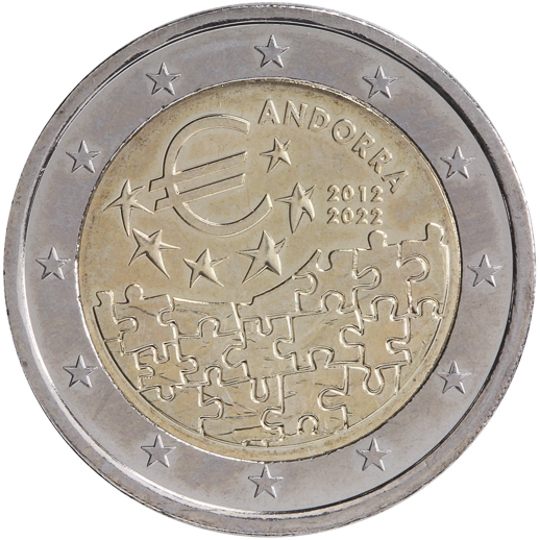2 euro Andorra 2022, 10° anniv. accordo monetario tra Andorra e UE