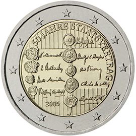 2 euro Austria 2005, 50° anniv. Trattato di Stato austriaco