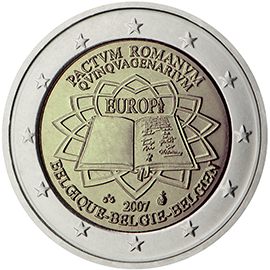 2 euro Belgio 2007, 50° anniv. Trattati di Roma