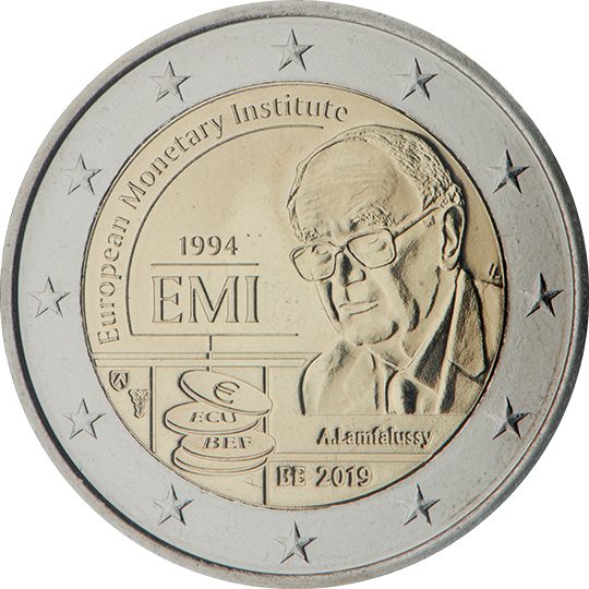 2 euro Belgio 2019, 25° anniv. Istituto Monetario Europeo