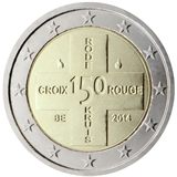 2 euro Belgio 2014, 150° anniv. Croce Rossa belga