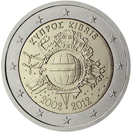 2 euro Cipro 2012, 10 anni di banconote e monete in euro