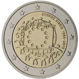 2 euro Cipro 2015, 30° anniv. bandiera europea