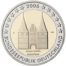 2 euro Germania 2006, Schleswig-Holstein - Holstentor di Lubecca