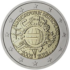 2 euro Germania 2012, 10 anni di banconote e monete in euro