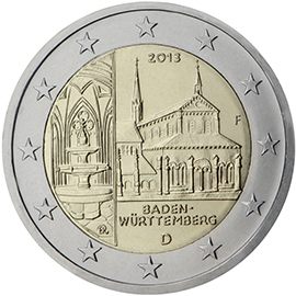 2 euro Germania 2013, Baden-Württemberg - Monastero di Maulbronn