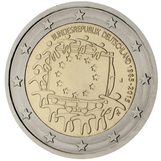2 euro Germania 2015, 30° anniv. bandiera europea