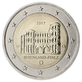 2 euro Germania 2017, Rheinland-Pfalz - Porta Nigra a Treviri