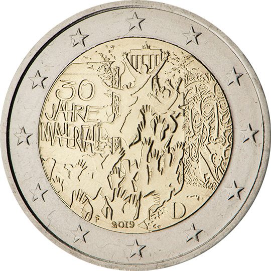 2 euro Germania 2019, 30° anniv. caduta del Muro di Berlino