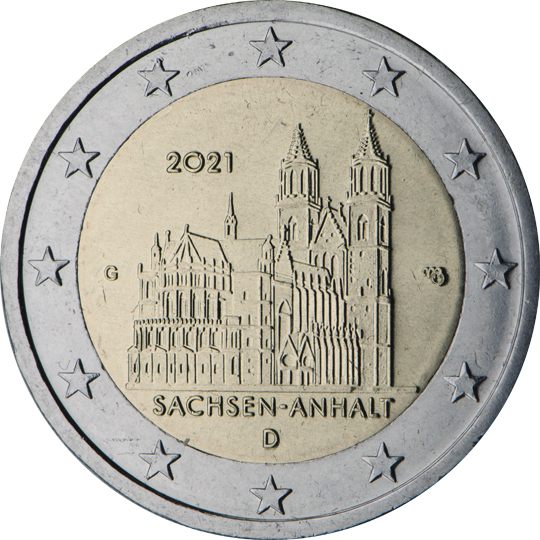 2 euro Germania 2021, Sachsen-Anhalt - Duomo di Magdeburgo