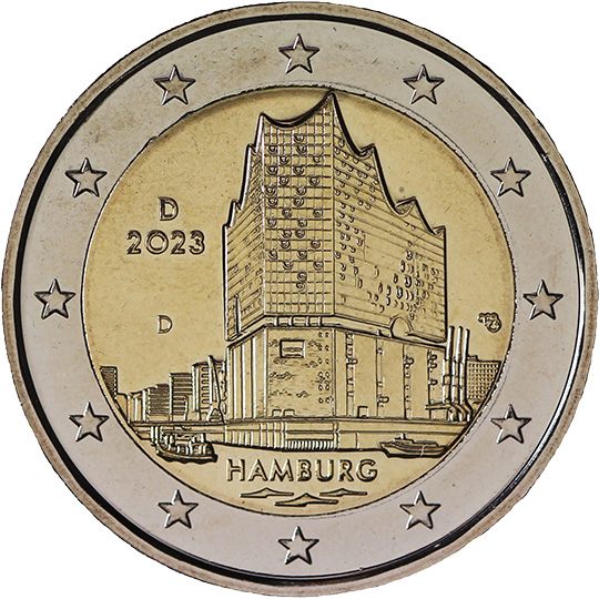 2 euro Germania 2023, Hamburg - Elbphilharmonie