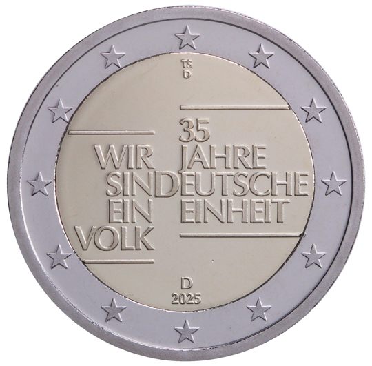 2 euro Germania 2025, 35° anniv. riunificazione tedesca