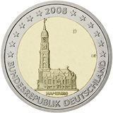 2 euro Germania 2008, Hamburg - Chiesa di San Michele