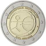 2 euro Germania 2009, 10° anniv. Unione Economica e Monetaria
