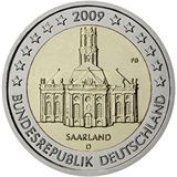 2 euro Germania 2009, Saarland - Chiesa di San Luigi a Saarbrücken
