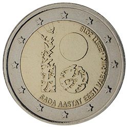 2 euro Estonia 2018, 100° anniv. indipendenza dell'Estonia