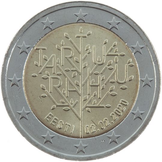 2 euro Estonia 2020, 100° anniv. Trattato di Tartu