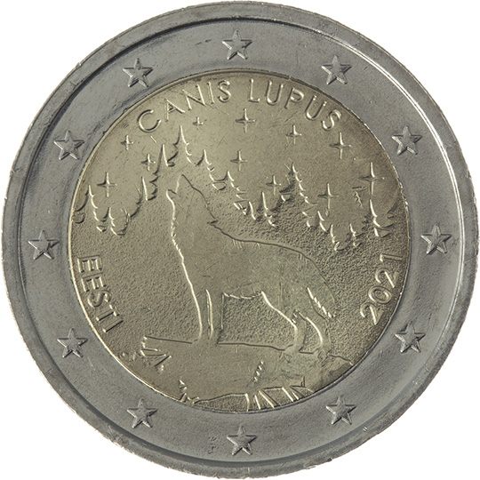 2 euro Estonia 2021, L'animale nazionale dell'Estonia: il lupo