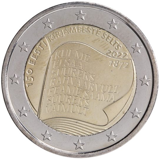 2 euro Estonia 2022, 150° anniv. Società letteraria estone