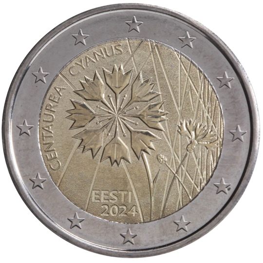 2 euro Estonia 2024, Il fiore nazionale dell'Estonia: il fiordaliso