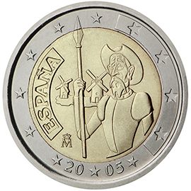 2 euro Spagna 2005, IV centenario del Don Chisciotte