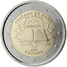 2 euro Spagna 2007, 50° anniv. Trattati di Roma