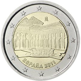 2 euro Spagna 2011, Alhambra: Corte dei Leoni di Granada