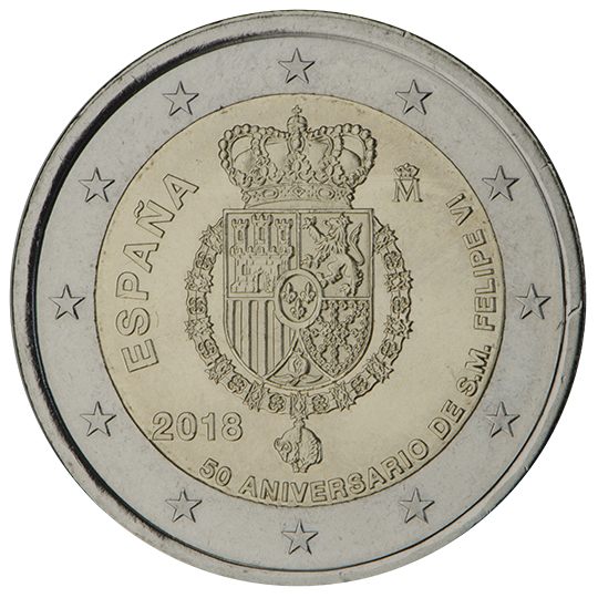 2 euro Spagna 2018, 50° compleanno di re Felipe VI