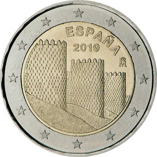 2 euro Spagna 2019, Città vecchia di Ávila e le sue mura