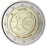 2 euro Spagna 2009, 10° anniv. Unione Economica e Monetaria