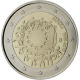 2 euro Spagna 2015, 30° anniv. bandiera europea