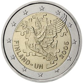 2 euro Finlandia 2005, 50° anniv. Adesione Finlandia all'ONU