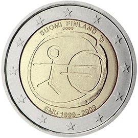 2 euro Finlandia 2009, 10° anniv. Unione Economica e Monetaria