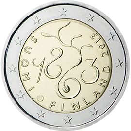 2 euro Finlandia 2013, 150° anniv. Parlamento finlandese