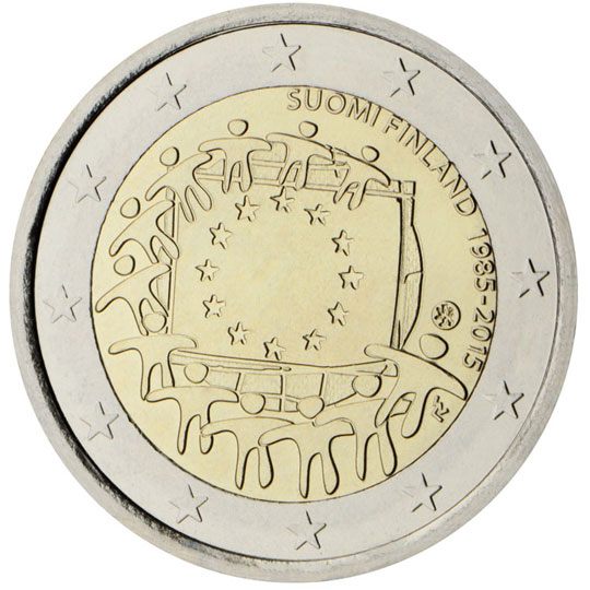 2 euro Finlandia 2015, 30° anniv. bandiera europea