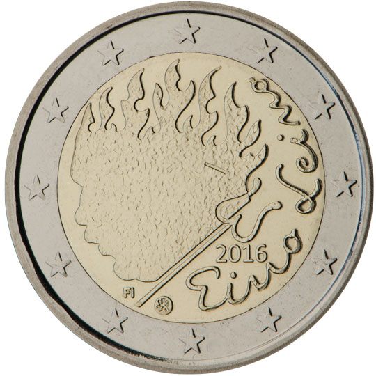 2 euro Finlandia 2016, 90° anniv. morte Eino Leino