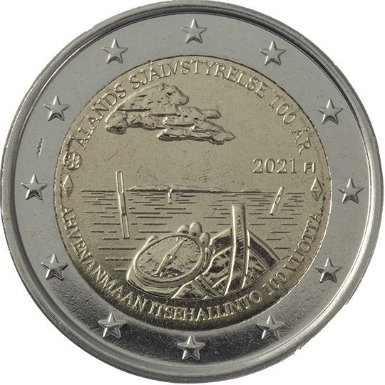2 euro Finlandia 2021, 100° anniv. Autonomia isole Åland