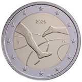 2 euro Finlandia 2025, 100° anniv. gara di atletica Finlandia-Svezia