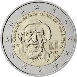 2 euro Francia 2012, 100° anniv. nascita Abbé Pierre