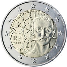 2 euro Francia 2013, 150° anniv. nascita Pierre de Coubertin
