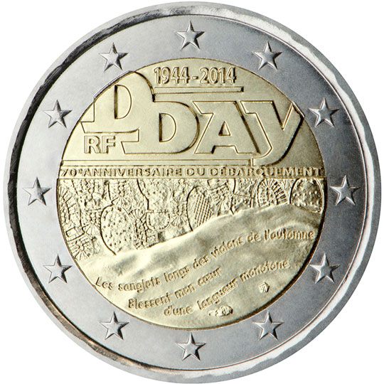2 euro Francia 2014, 70° anniv. D-Day