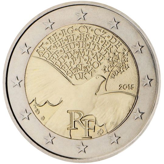 2 euro Francia 2015, 70 anni di pace in Europa