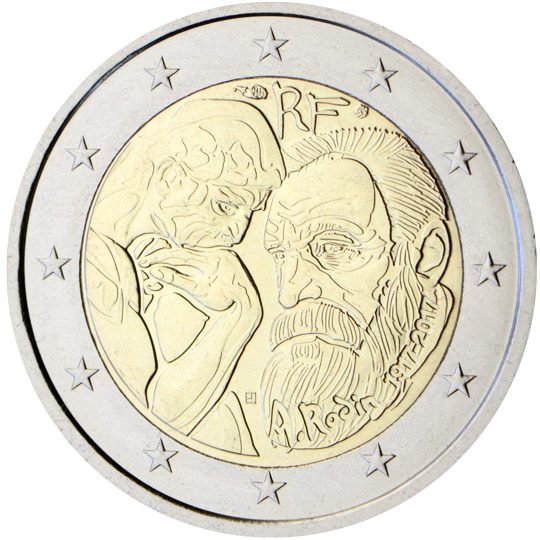 2 euro Francia 2017, 100° anniv. morte Auguste Rodin