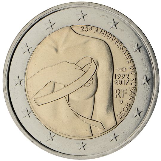 2 euro Francia 2017, 25° anniv. Nastro rosa