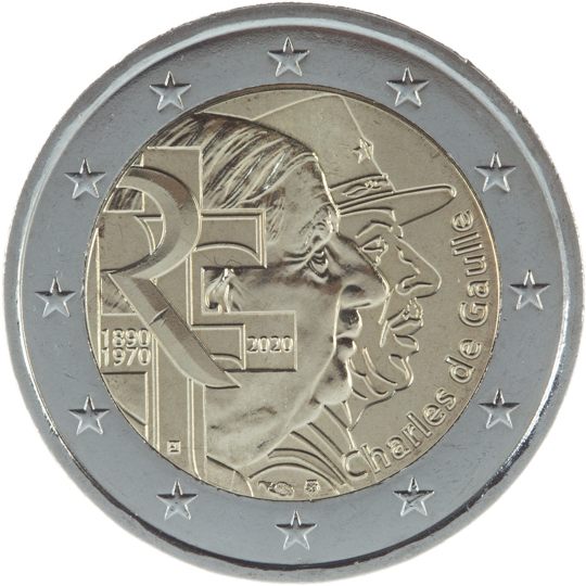 2 euro Francia 2020, Charles de Gaulle