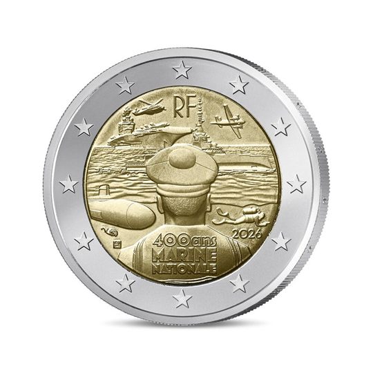 2 euro Francia 2026, 400° anniv. Marina Militare