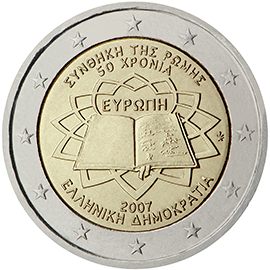 2 euro Grecia 2007, 50° anniv. Trattati di Roma