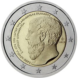 2 euro Grecia 2013, 2400° anniv. fondazione Accademia Platonica