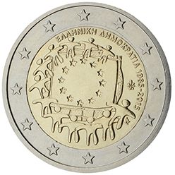 2 euro Grecia 2015, 30° anniv. bandiera europea