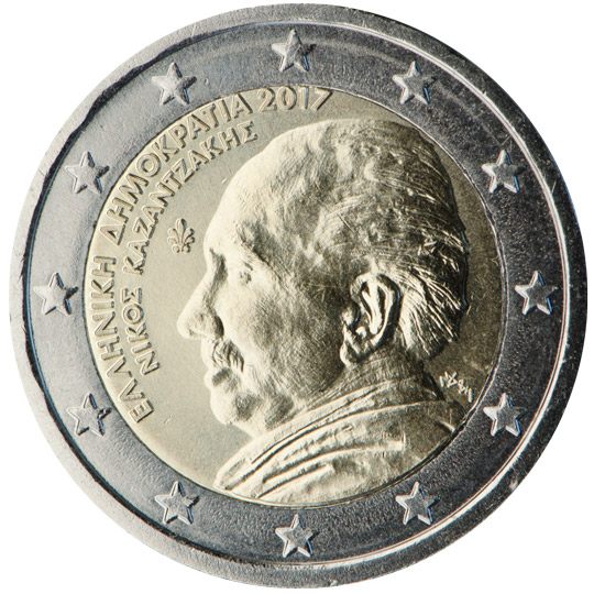2 euro Grecia 2017, 60° anniv. morte Nikos Kazantzakis